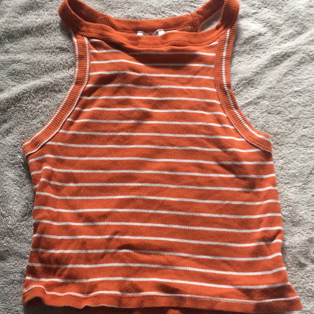 Adc brand orange and white stripes.